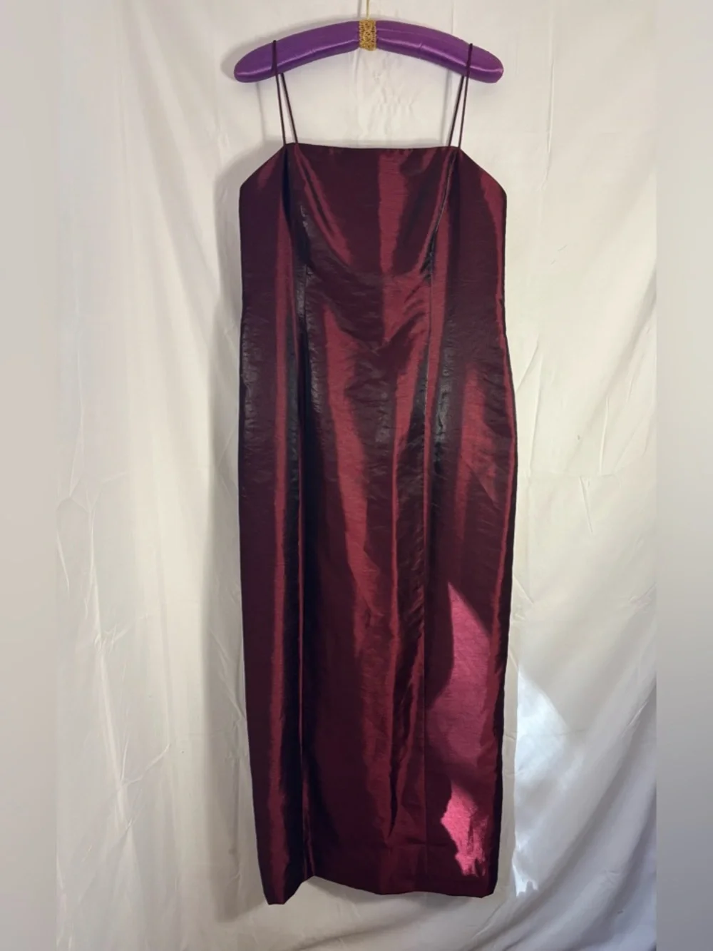 Y2K Wine Red Witchy Vampy Whimsigoth Full Length Formal Prom Dress Size XL - Picture 11 of 16
